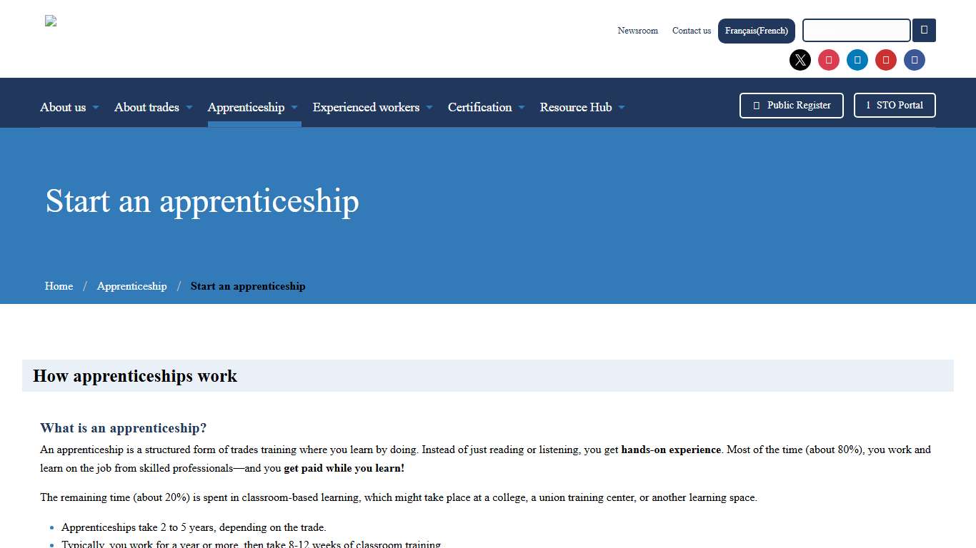 Start an apprenticeship - Skilled Trades Ontario